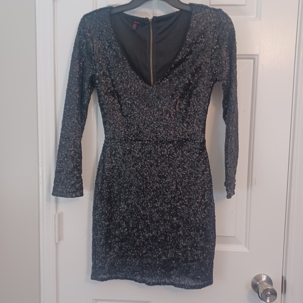 BONGO Blk Sequin Dress Sz 7